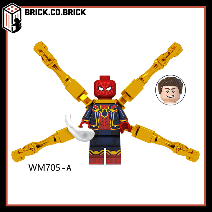 Lego Spider Man Mạ Vàng Đồ Chơi Lắp Ráp Người Nhện Minifigure Super Hero  Spider-Man WM705-A 
